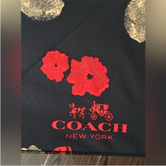 NWOT Coach Vintage Signature Mini Umbrella Rose Black - Picture 5 of 9